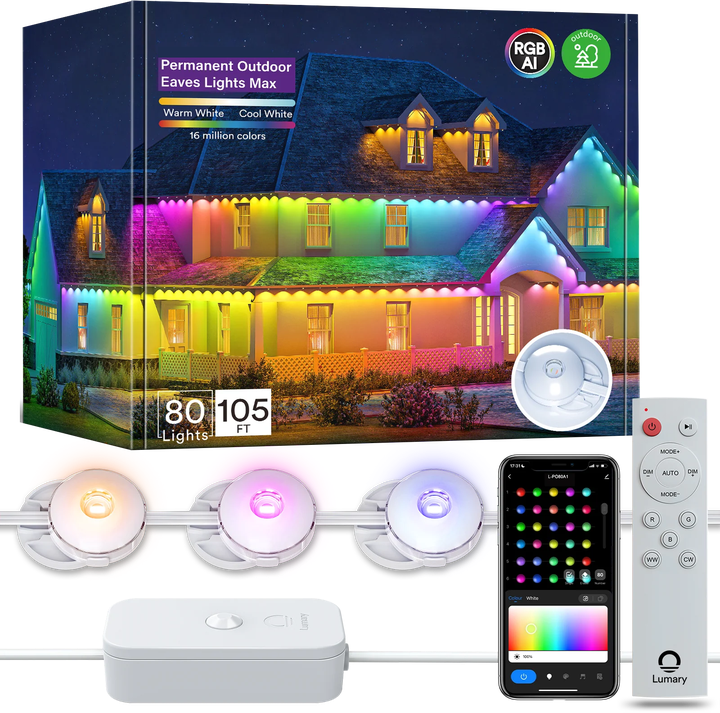 🔥First 100 :2nd Item 60% Off,RGB Eave Lights for Outdoor Use