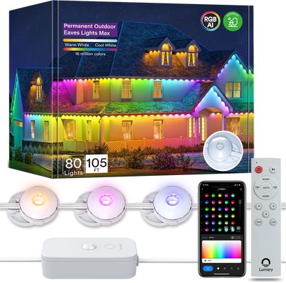 🔥First 100 :2nd Item 60% Off,RGB Eave Lights for Outdoor Use