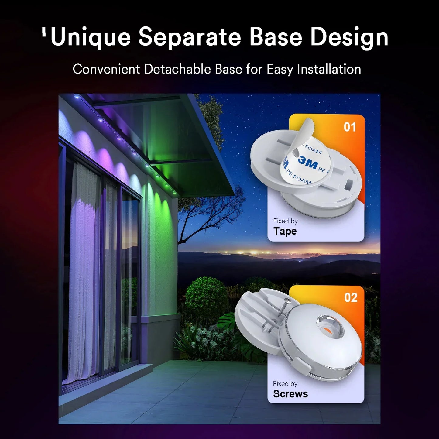 🔥First 100 :2nd Item 60% Off,RGB Eave Lights for Outdoor Use