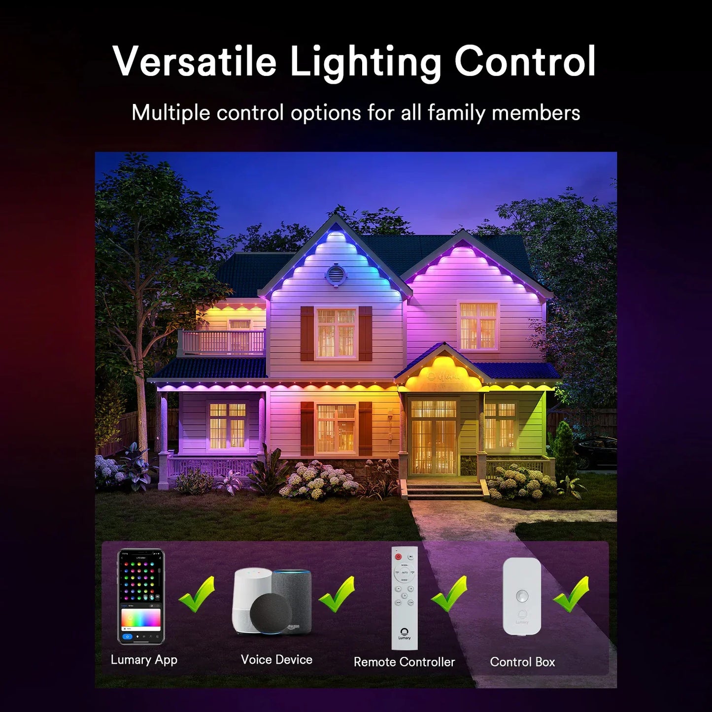 🔥First 100 :2nd Item 60% Off,RGB Eave Lights for Outdoor Use