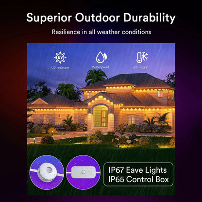 🔥First 100 :2nd Item 60% Off,RGB Eave Lights for Outdoor Use